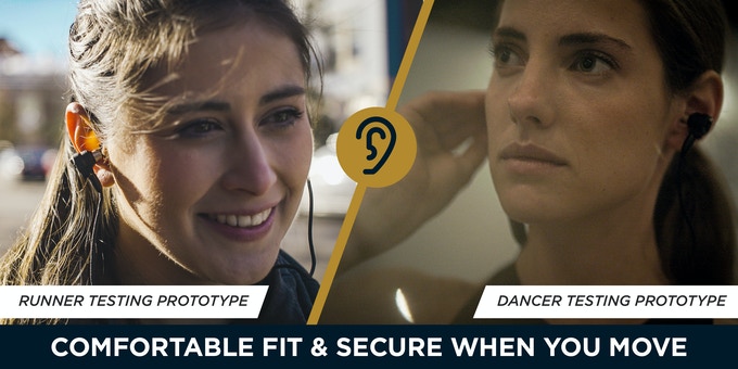 Tested by runners and dancers to ensure secure in-ear fitment.